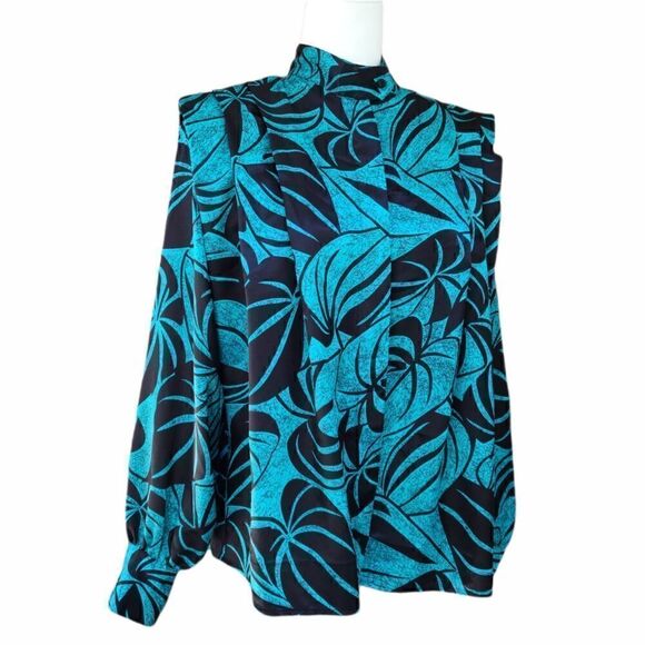 TJW by Mervyn's Vintage 80s 90s Secretary Greek Style Button Down Shirt Size 12 - Picture 2 of 16